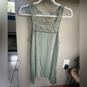 Free People Sage Lace Tank Top